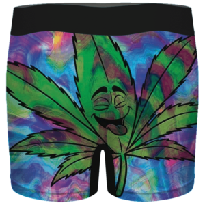 Marijuana Leaf Smiling Trippy Weed 420 Ganja Men's Underwear