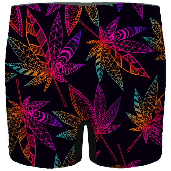 Marijuana Leaf Trippy Colors All Over Print Cool Men's Boxer