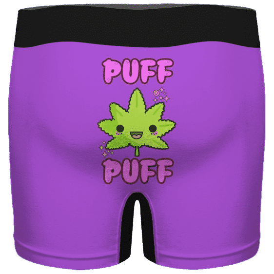 Puff Puff Cute Marijuana Leaf Purple Cool Men's Boxer