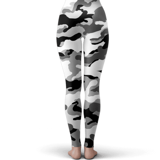 Saiyan Royal Family Symbol Camouflage Black White Yoga Pants - Saiyan Stuff