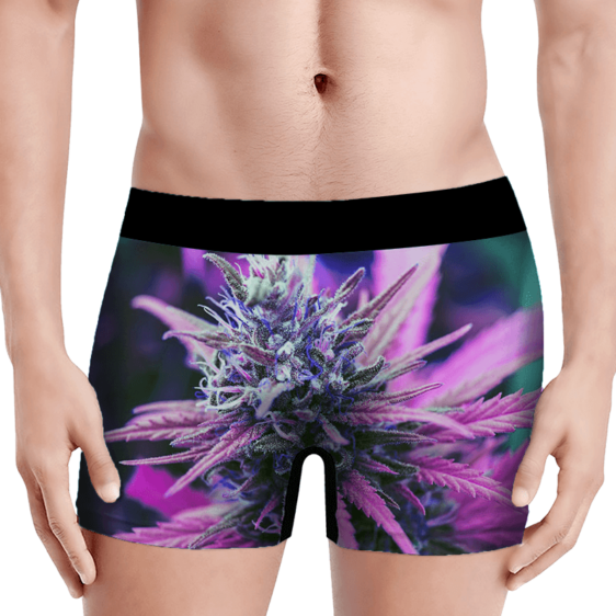 THC Cannabis Plant 420 Weed Vibrant Marijuana Men's Boxers