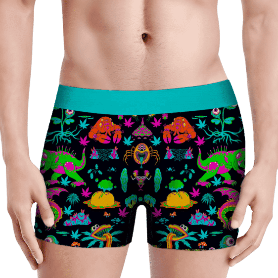 The Adventures of Rick and Morty Monsters 420 Weed Men's Boxers