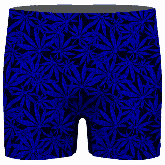 Weed Marijuana Leaves Dope Navy Blue Pattern Cool Men's Boxer