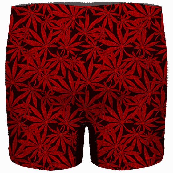Weed Marijuana Leaves Great Red Pattern Cool Men's Boxer Brief