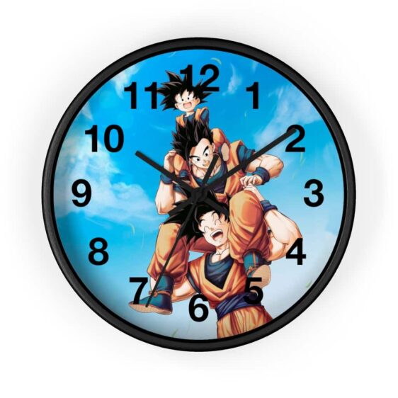 Dragon Ball Happy Goku Gohan Goten Wholesome Scene Wall Clock