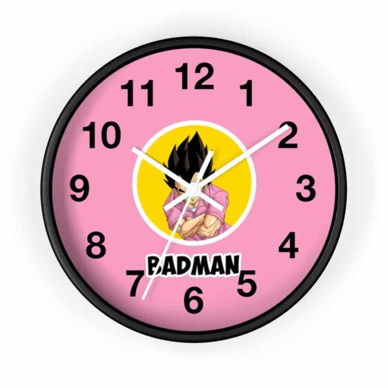 Dragon Ball Z Vegeta Badman Illustration Pink Wall Clock