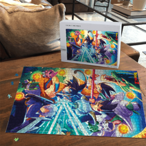DBZ Art Classic Z Fighters Team with Kid Goku Portrait Puzzle