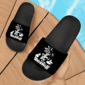 Dragon Ball Super Son Goku Ultra Instinct Minimalist Black Slide Sandals