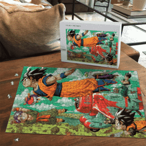 Dragon Ball Z Angel Goku Flying with Friends Landscape Puzzle