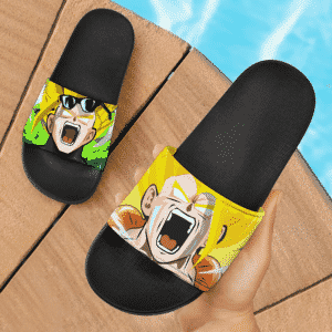 Dragon Ball Z Gogeta And Gohan Super Saiyan Flat Design Dope Slide Slippers