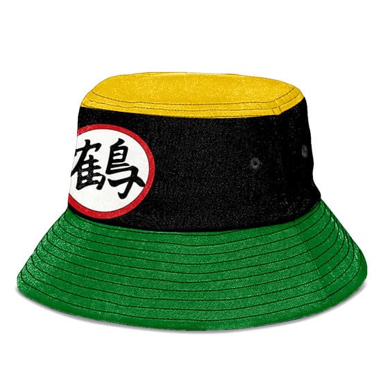 Chiaotzu Kanji Symbol Black Green and Yellow Cool Bucket Hat