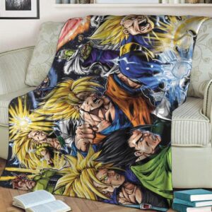 DBZ Goku Future Trunks Gohan Vegeta Gotenks Piccolo Comics Fleece Blanket