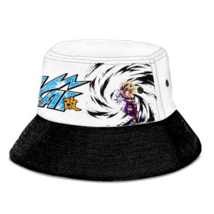 DBZ Kai SSJ2 Son Gohan White and Black Powerful Bucket Hat