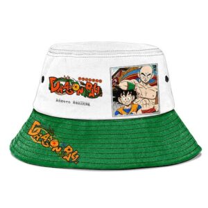 Dragon Ball Goku and Tien Green and White Cool Bucket Hat