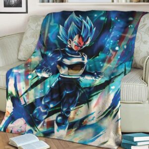 Dragon Ball Legends Vegeta Super Saiyan Blue Electrifying Fleece Blanket