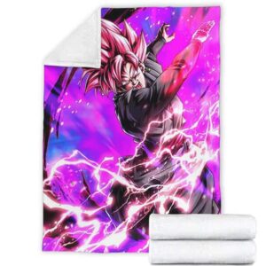 Dragon Ball Super Goku Black Super Saiyan Rose Legendary Art Fleece Blanket