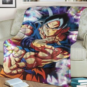 Dragon Ball Super Kakarot Ultra Instinct Colorful Throw Blanket