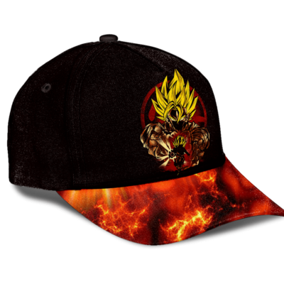 Dragon Ball Super Son Goku SSJ2 Cool Artwork Fire Black Classic Dad Cap