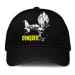 Dragon Ball Vegeta Conquer Minimalist Black Gym Baseball Hat