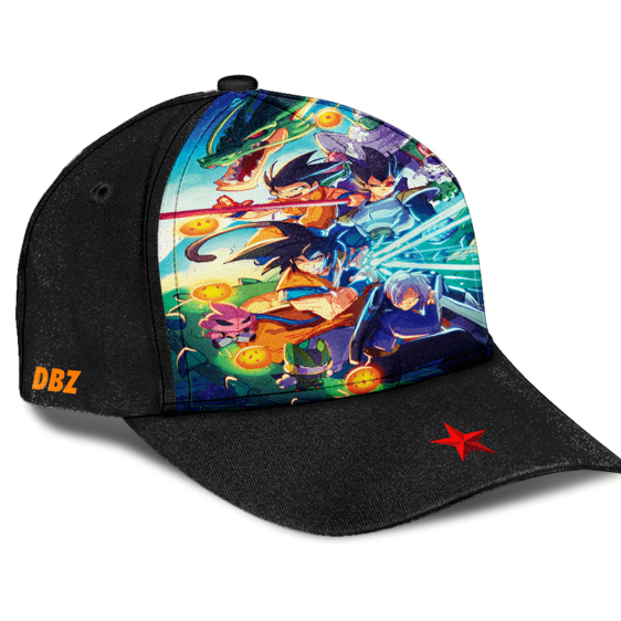 Dragon Ball Z Classic Z Fighters Team Over All Print Trucker Hat
