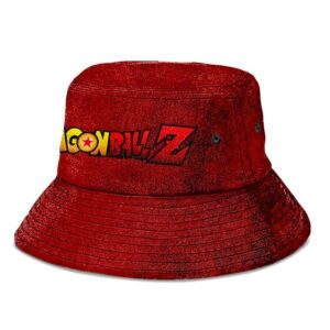 Dragon Ball Z Deep Dark Red Grunge and Powerful Bucket Hat