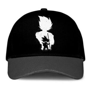 Dragon Ball Z Kid Goku Vegeta Silhouette Minimalist Black Trucker Hat