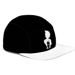 Dragon Ball Z Kid Goku Vegeta Silhouette Minimalist Black White 5 Panel Hat