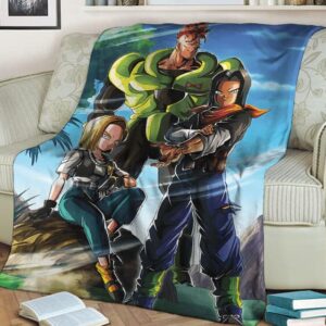 Dragon Ball Z Red Ribbon Army Android 16 17 18 Fleece Blanket