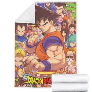 Dragon Ball Z Son Goku Vegeta Family Of Characters Fleece Blanket