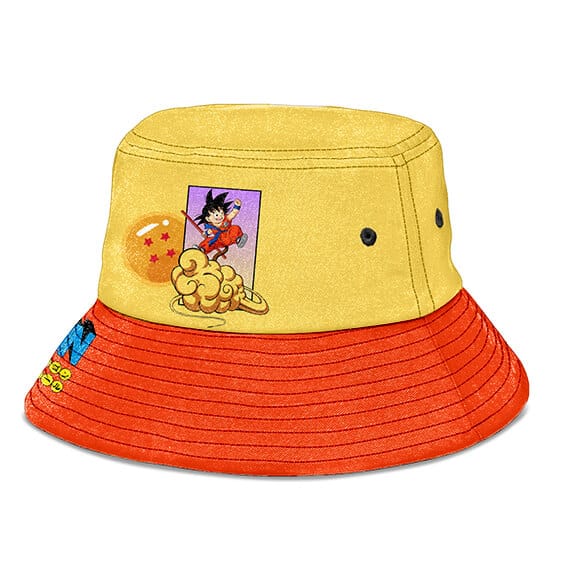 Goku with Kinton Cloud Dragon Ball Yellow Orange Bucket Hat