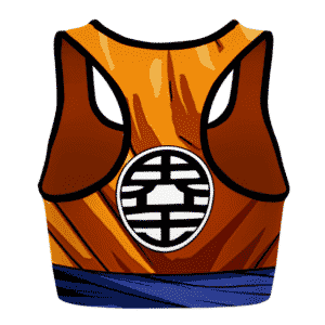 Son Goku Anime Detailed DBZ Orange Blue Awesome Sports Bra