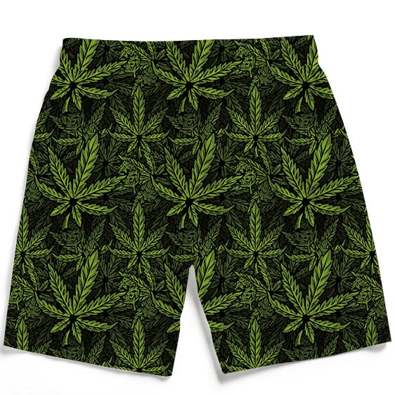 420 Weed Hemp Marijuana Pattern Awesome Men's Beach Shorts