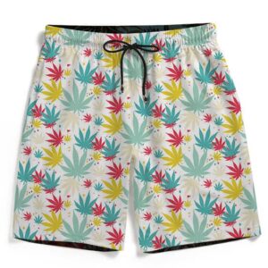 Bubbly Marijuana Weed Hemp Print Awesome Men's Beach Shorts