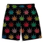 Colorful Rainbow Marijuana Pattern 420 Men's Boardshorts