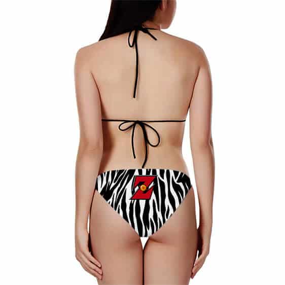 DBZ Zebra Animal Print Minimalist Logo Hot Two Piece Bikini