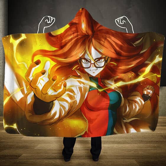 Dragon Ball Android 21 Human Form Power Surge Hooded Blanket