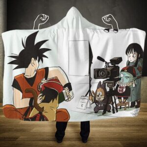 Dragon Ball Goku And Gohan Behind The Scenes Hooded Blanket