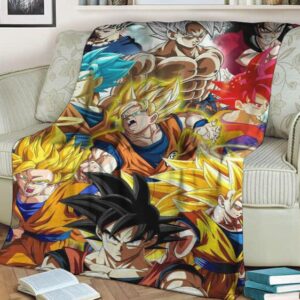 Dragon Ball Son Goku All Forms Fantastic Fleece Blanket