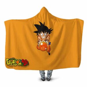 Dragon Ball Young Goku Grabbing Dragon Ball Hooded Blanket