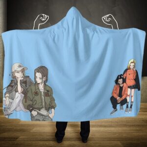 Dragon Ball Z Android 17 & 18 Casual Get Up Hooded Blanket