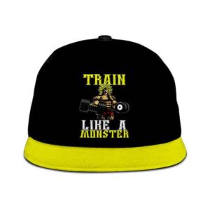 Dragon Ball Z Broly Train Like A Monster Black Yellow Cool Snapback Hat
