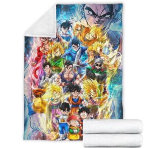 Dragon Ball Z Gohan And His Forms Cool Art Throw Blanket