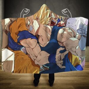 Dragon Ball Z Majin Vegeta Overpowering Goku Hooded Blanket