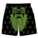 Gentleman Weed Beard Marijuana 420 Kush Black Beach Shorts