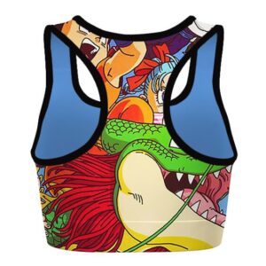 Goku and the Gang with Shenron DBZ Cool Awesome Sports Bra