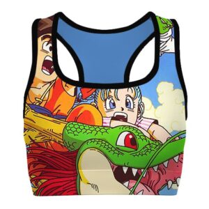Goku and the Gang with Shenron DBZ Cool Awesome Sports Bra