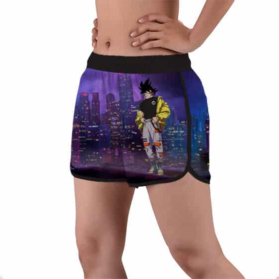 Goku on Casual Wear City Night Lights Women's Beach Shorts