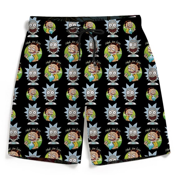 High Life Adventures of Rick & Morty Pattern 420 Men's Shorts