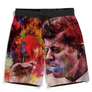 JFK Tribute Smoking Joint Dope Trippy Art Amazing Men's Shorts