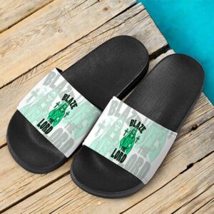Jesus Smokes Blaze The Lord Funny Art Weed Slide Slippers
